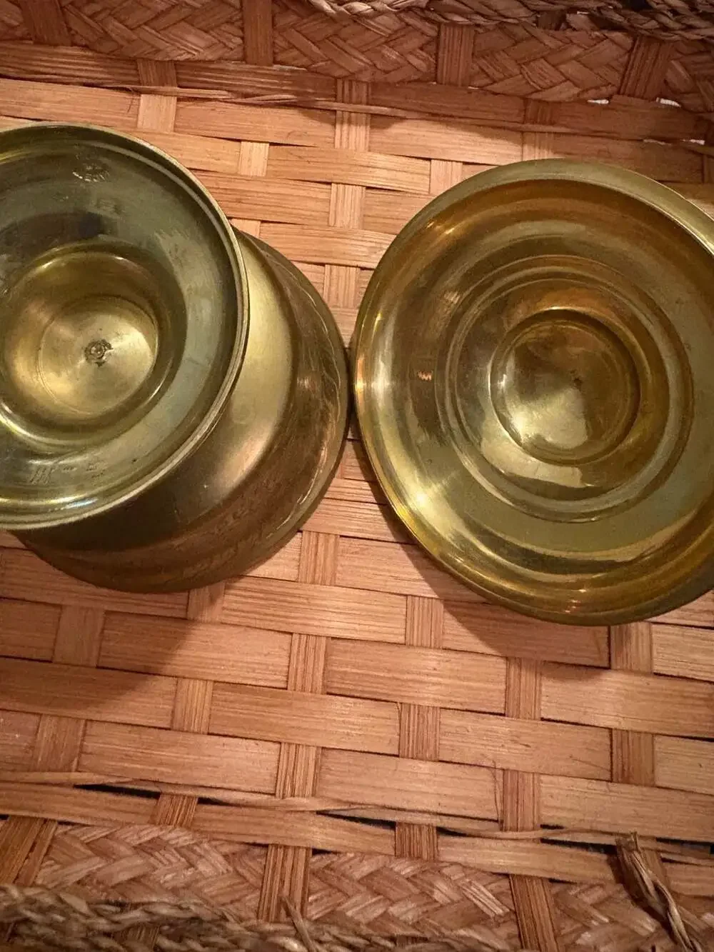 Vintage Hand-Engraved Solid Brass Pedestal Lidded Bowl Jar Made in India
